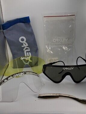 Rare VTG 1985-1986 Oakley Factory Pilot Eyeshade Sunglasses Set w/ Hook Stems